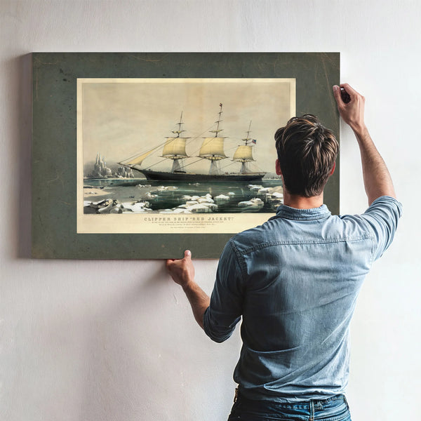 Clipper Ship Red Jacket_ in the Ice Off Cape Horn on Her Passage From Austra — Framed Wall Art Room View | Bella Frye
