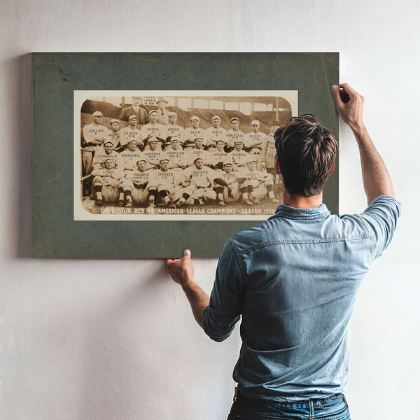 Boston Red Sox With Rookie Babe Ruth — Framed Wall Art Room View | Bella Frye