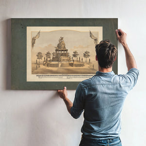 Design of Bronze Monument Commemorative of American Independence 1873 — Framed Wall Art Room View | Bella Frye