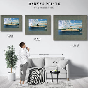 Steamboat C. Vanderbilt on the Hudson River — Framed Wall Art Room View | Bella Frye