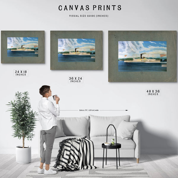 Steamboat C. Vanderbilt on the Hudson River — Framed Wall Art Room View | Bella Frye