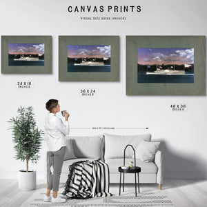 Steamboat Jesse Hoyt on the Hudson River — Framed Wall Art Room View | Bella Frye