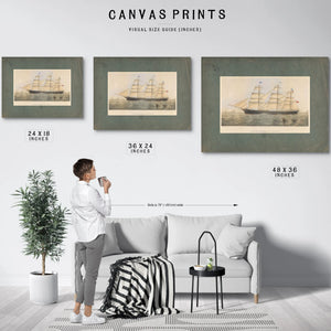 Clipper Ship Arizona 1227 Tons Register — Framed Wall Art Room View | Bella Frye