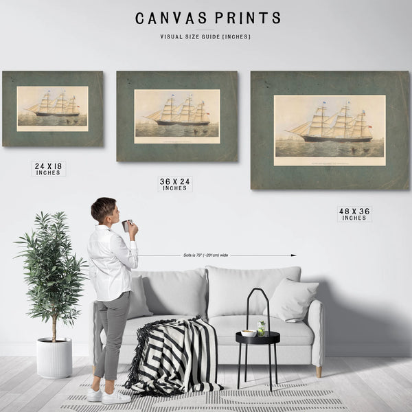 Clipper Ship Arizona 1227 Tons Register — Framed Wall Art Room View | Bella Frye