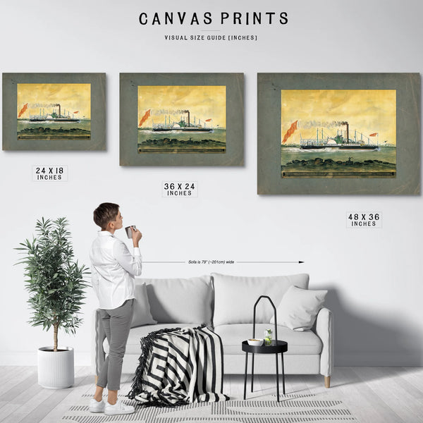 Steamboat Lexington The Fastest Boat That Ever Sailed — Framed Wall Art Room View | Bella Frye