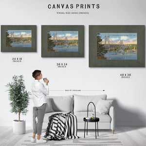 U S S Portland Passing Under St John's Bridge Portland Oregon — vintage wall art by Bella Frye