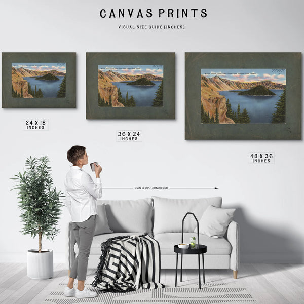 Wizard Island Crater Lake Crater Lake National Park Oregon — vintage wall art by Bella Frye