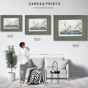 Constitution and Java Naval Battle of the War of 1812 — Framed Wall Art Room View | Bella Frye