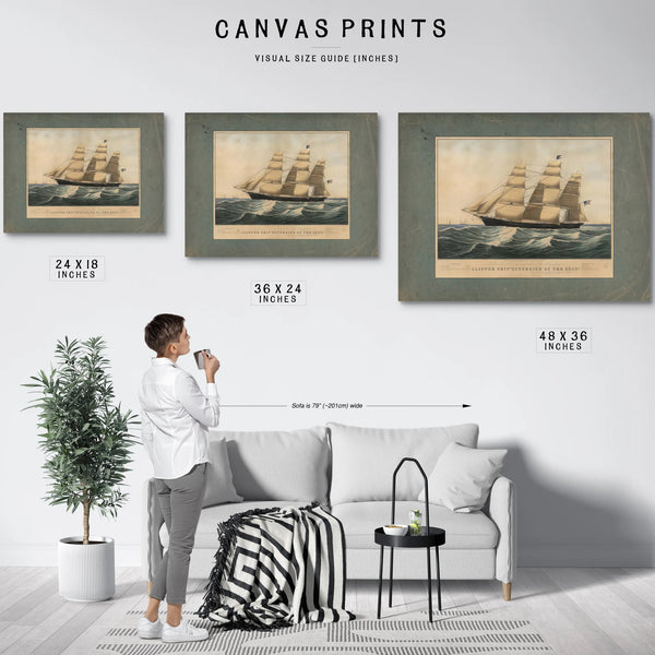 Clipper Ship Sovereign of the Seas lithograph by N Currier dedicated to Donald — Framed Wall Art Room View | Bella Frye