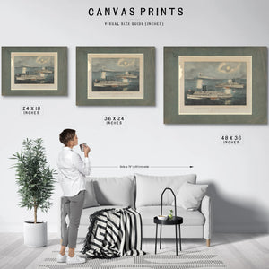 Steamboats Passing at Midnight on Long Island Sound — Framed Wall Art Room View | Bella Frye