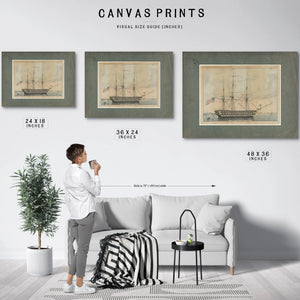 US. Ship North Carolina 102 Guns — Framed Wall Art Room View | Bella Frye
