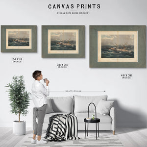 Clipper Ship Comet of New York in a Hurricane off Bermuda on her Voyage from — Framed Wall Art Room View | Bella Frye