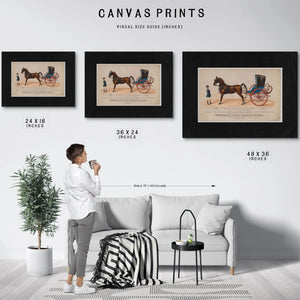 Brewster Co Annual Exhibition of Carriages — Ebony Framed Canvas Print | Bella Frye