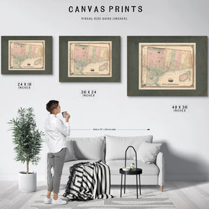 City of Montreal 1863 — Framed Wall Art Room View | Bella Frye
