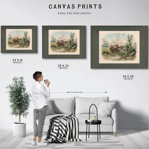 Buffalo Hunt in the Wild West 1897 — Framed Wall Art Room View | Bella Frye