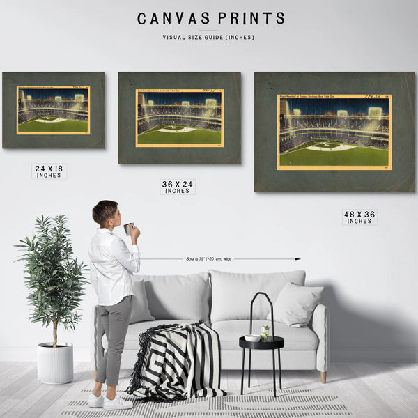 Night Baseball at Yankee Stadium New York City — Framed Wall Art Room View | Bella Frye