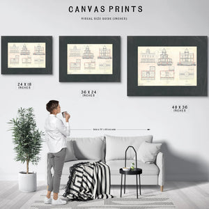 The Keepers Blueprint Fishing Battery Light Station Engineering Drawings — Framed Wall Art Room View | Bella Frye