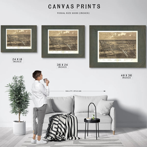 Birds Eye View of Camp Chase Near Columbus Ohio 186s — Framed Wall Art Room View | Bella Frye