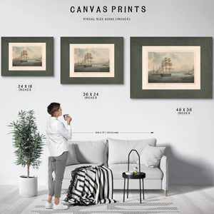 Frigate America Frigate La Rein Blanche 19th Century — Framed Wall Art Room View | Bella Frye