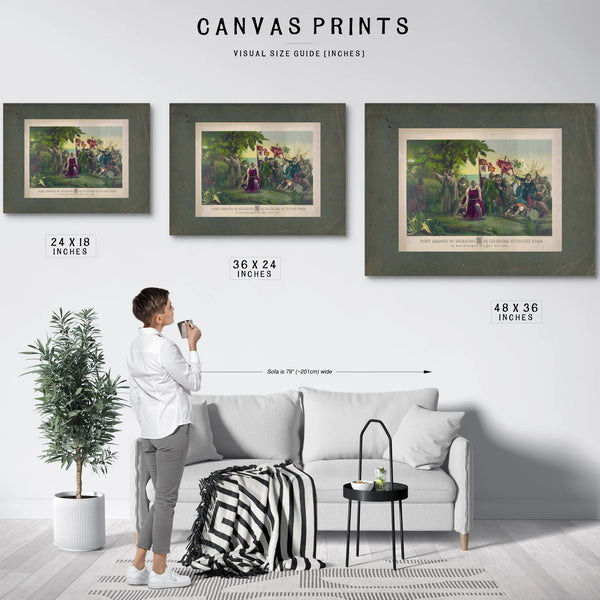 First Landing of Columbus on the Shores of the New World_ at San Salvador Wi — Framed Wall Art Room View | Bella Frye