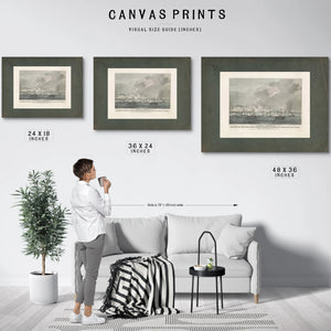 Attack of the Gun Boats Upon the City Castle of San Juan De Ulloa Bombardme — Framed Wall Art Room View | Bella Frye