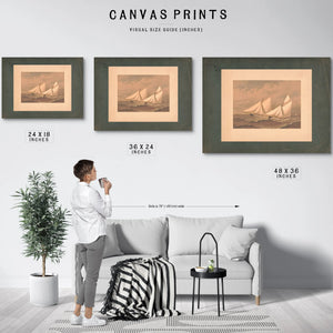 American Yachts Extra Plate for the Americas Cup 1885 Near the Finish Purtia — Framed Wall Art Room View | Bella Frye