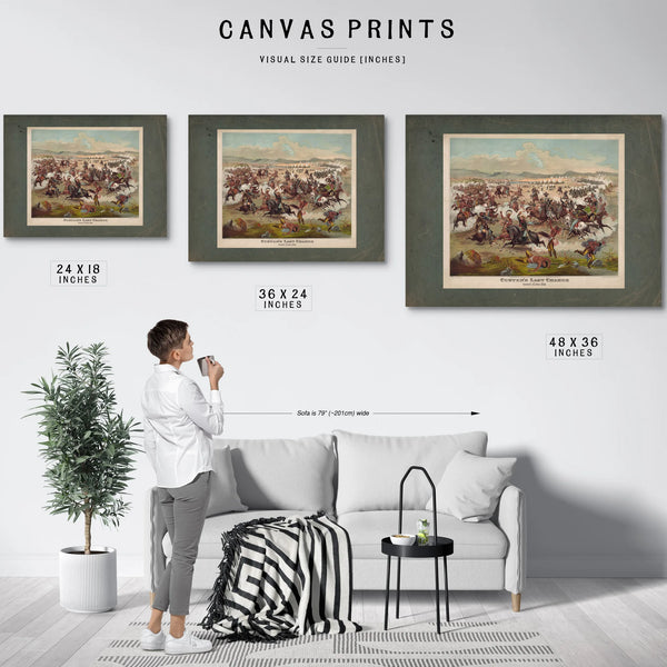 Custers Last Charge 1876 — Framed Wall Art Room View | Bella Frye