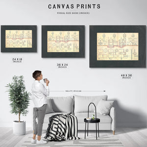 The Keepers Blueprint Leading Point Light Station Plans — Framed Wall Art Room View | Bella Frye