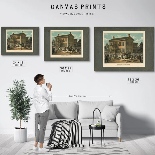 Abraham Lincolns Return Home After His Successful Campaign for the Presidency — Framed Wall Art Room View | Bella Frye
