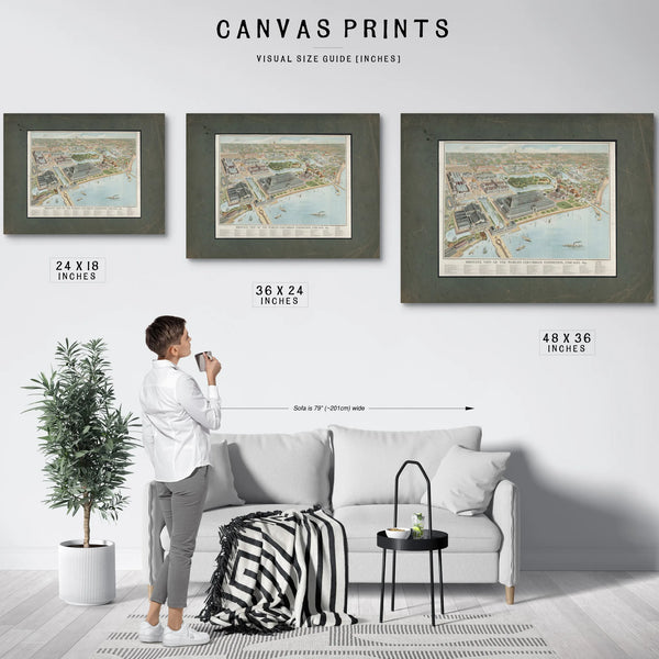 Birds Eye View of the Worlds Columbian Exposition Chicago 1893 1893 — Framed Wall Art Room View | Bella Frye