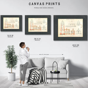 The Cape Blanco Light Station Blueprint Guardian of the Oregon Coast — Framed Wall Art Room View | Bella Frye