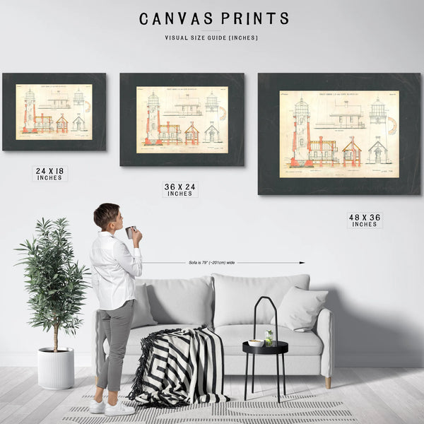 The Cape Blanco Light Station Blueprint Guardian of the Oregon Coast — Framed Wall Art Room View | Bella Frye