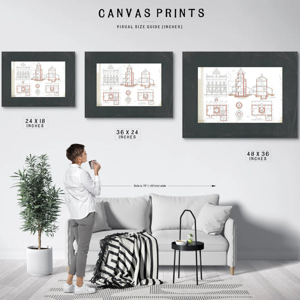 The Keepers Blueprint Blackistone Island Light Station — Framed Wall Art Room View | Bella Frye