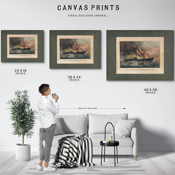 Burning of the Steamship Golden Gate _july 27 1862 1862 — Framed Wall Art Room View | Bella Frye