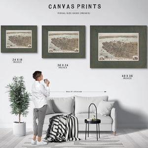Birds Eye View of the City of Charleston South Carolina 1872 1872 — Framed Wall Art Room View | Bella Frye