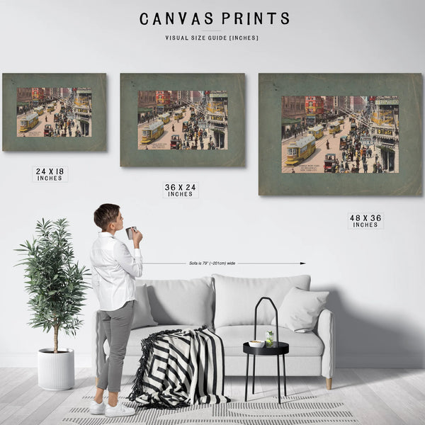 The Broadway Line Gilded Age Street Scene — Framed Wall Art Room View | Bella Frye