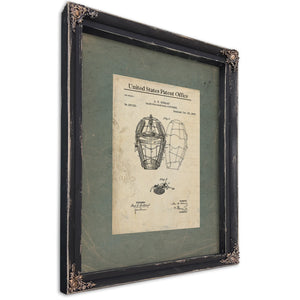 Us Patent No. 287331 Mask for Base Ball Catchers by Ak Schaap October 23 1883 — Ebony Framed Canvas Print | Bella Frye