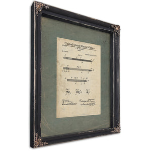 The Musson Pencil Patent Blueprint of the Scriveners Tool — Ebony Framed Canvas Print | Bella Frye