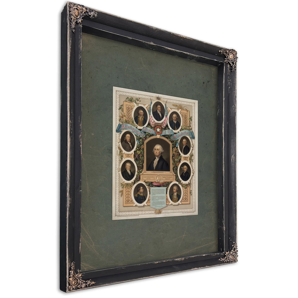 Distinguished Masons of the Revolution 19th Century — Ebony Framed Canvas Print | Bella Frye