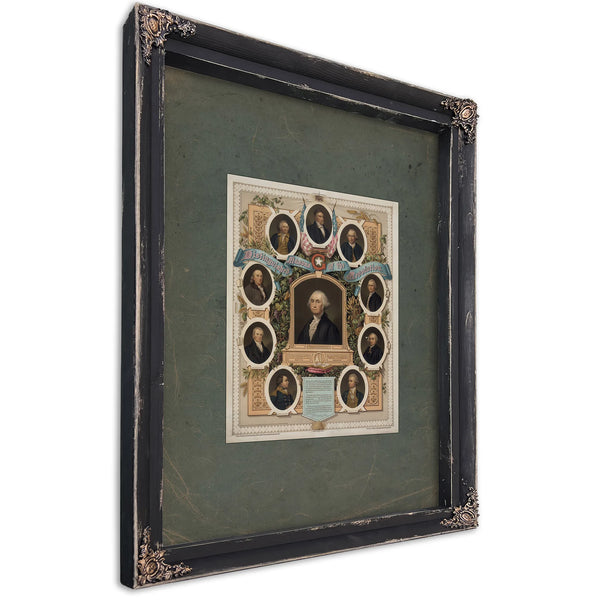 Distinguished Masons of the Revolution 19th Century — Ebony Framed Canvas Print | Bella Frye