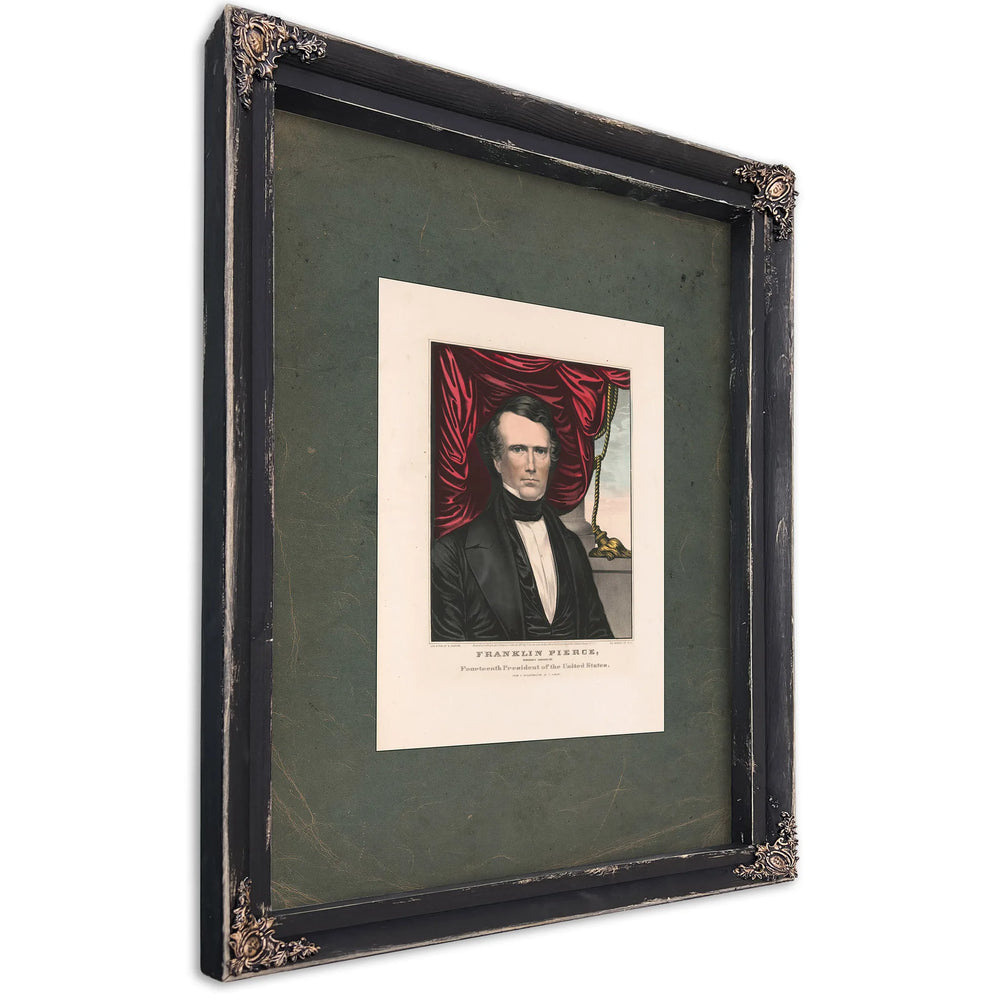 Franklin Pierce_ Democratic Candidate for Fourtheenth President of the United States 1852 — Ebony Framed Canvas Print | Bella