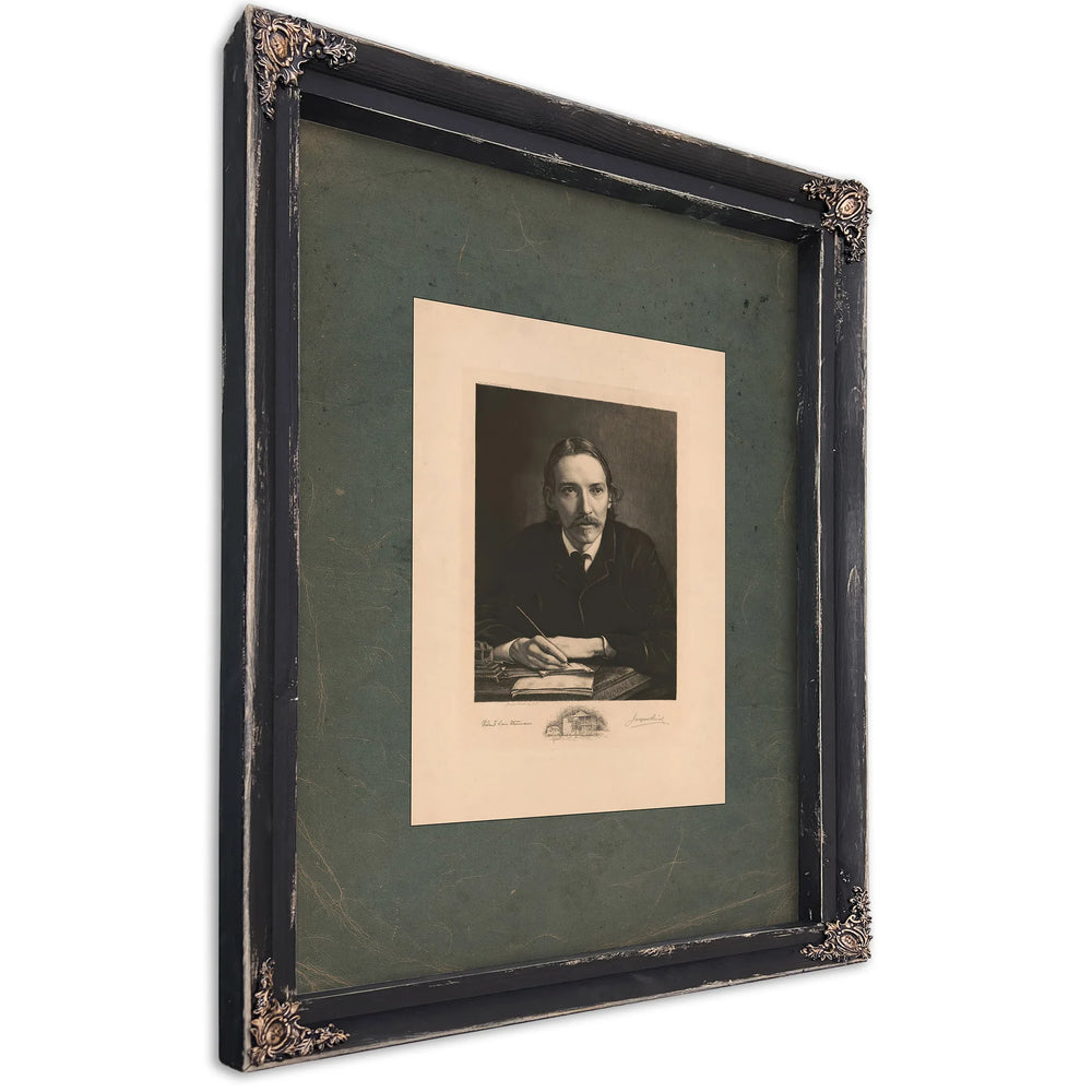 Robert Louis Stevenson 199 — Ebony Framed Canvas Print | Bella Frye