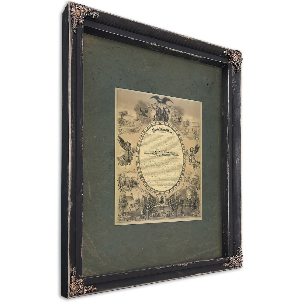 Emancipation Proclamation 1886 — Ebony Framed Canvas Print | Bella Frye