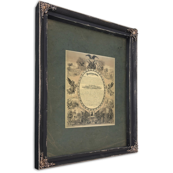 Emancipation Proclamation 1886 — Ebony Framed Canvas Print | Bella Frye