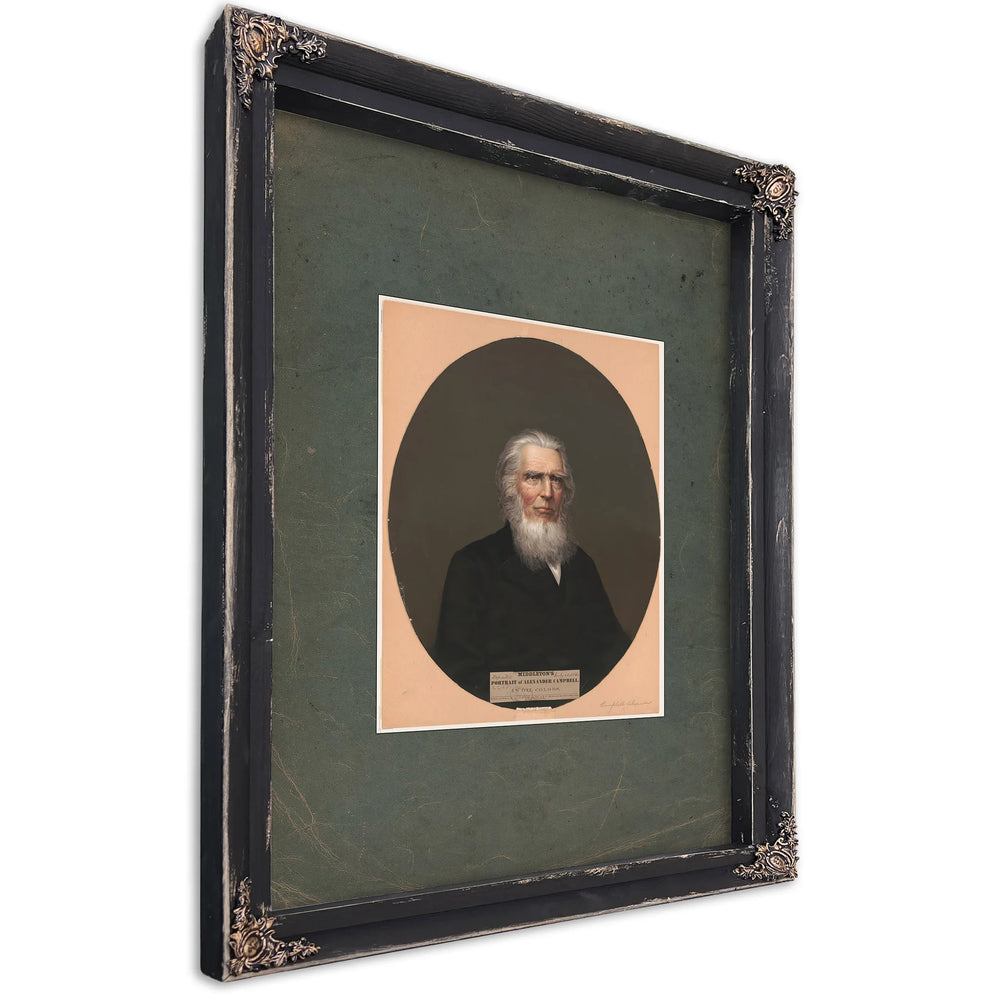 Portrait of Alexander Campbell 1862 — Ebony Framed Canvas Print | Bella Frye