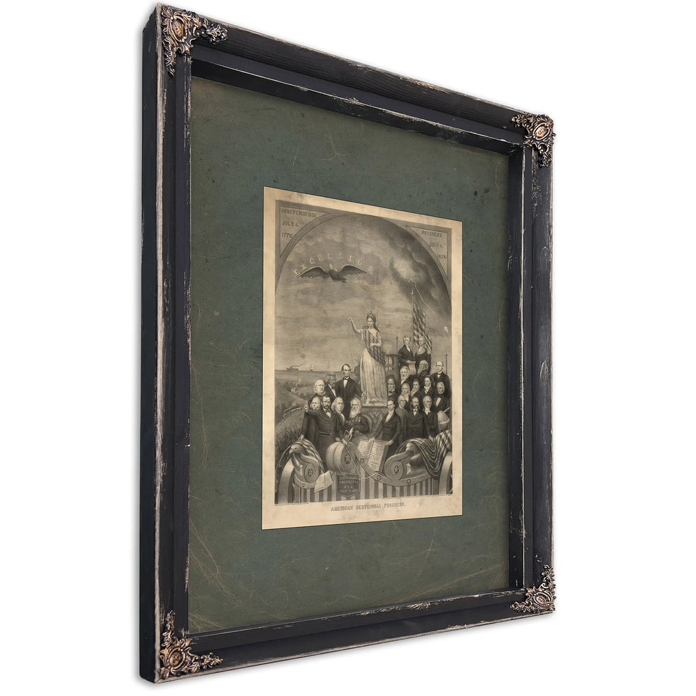 American Centennial Progress 1875 — Ebony Framed Canvas Print | Bella Frye