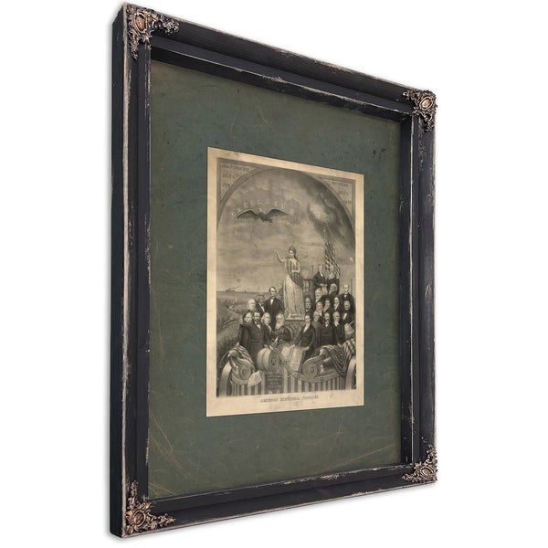 American Centennial Progress 1875 — Ebony Framed Canvas Print | Bella Frye