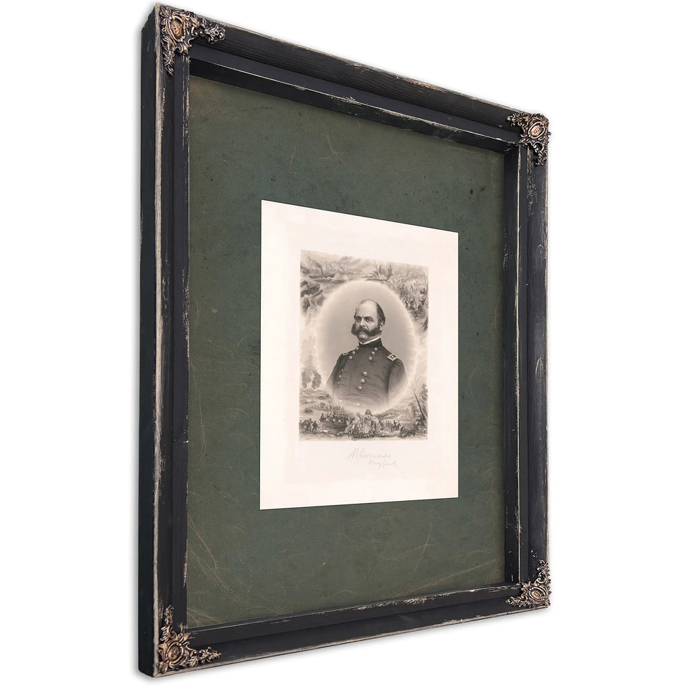 Ambrose Everts Burnside Major General 1865 — Ebony Framed Canvas Print | Bella Frye