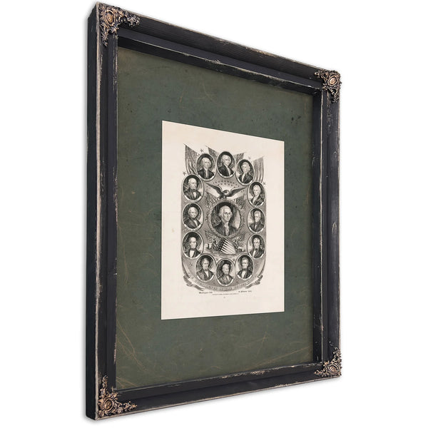 The Presidents of the United States_ Washington 1789 to Fillmore 185 185 — Ebony Framed Canvas Print | Bella Frye