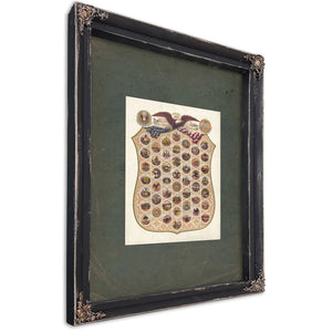 Arms of the States and Territories of the American Union 1876 — Ebony Framed Canvas Print | Bella Frye